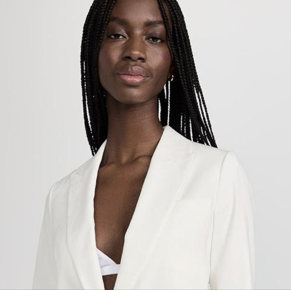 VINCE | Cotton Linen Blend Single Button Blazer Creamy Off White Size 16